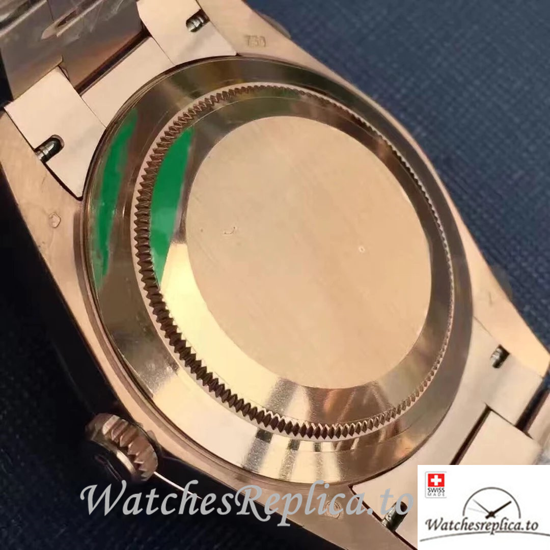 Swiss Rolex Day-Date Replica 218399 Rose Gold strap 41MM - WatchesReplica.is