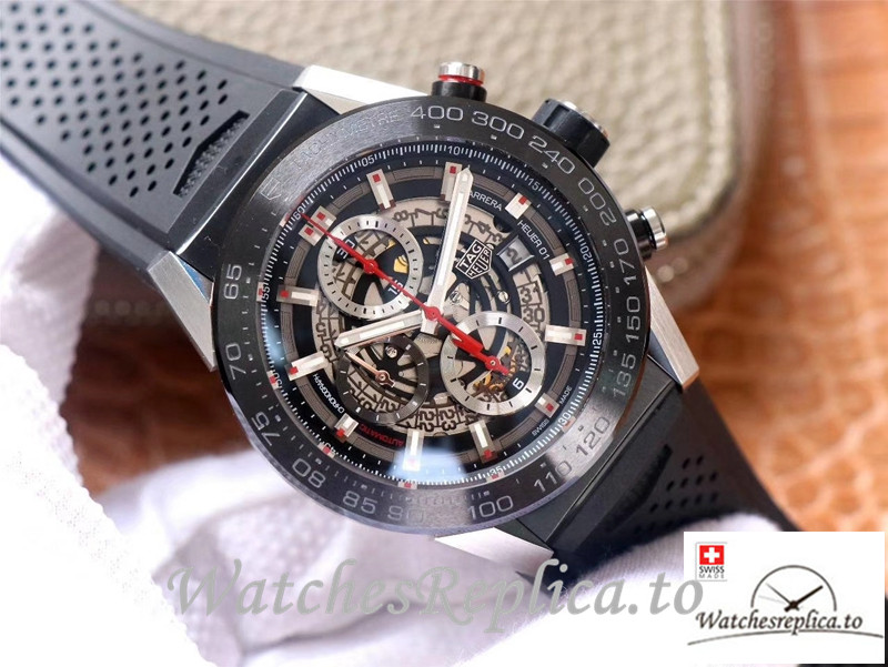 Tag Heuer Carrera Replica CAR201V.FT6046 Black Strap 45MM - WatchesReplica.is