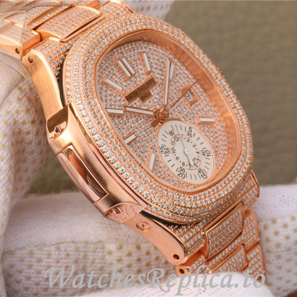 Patek Philippe Replica Nautilus Rose Gold strap 41MM - WatchesReplica.is