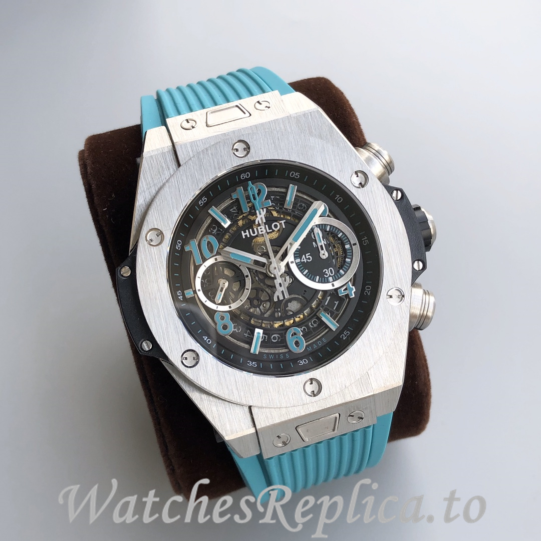 Hublot Replica Paraiba BIG BANG series Rubber strap 45MM - WatchesReplica.is