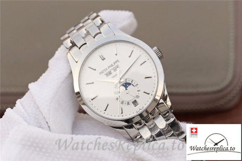 Swiss Patek Philippe Complications Annual Calendar Replica 5396G Stainless Steel Strap 42MM - WatchesReplica.is