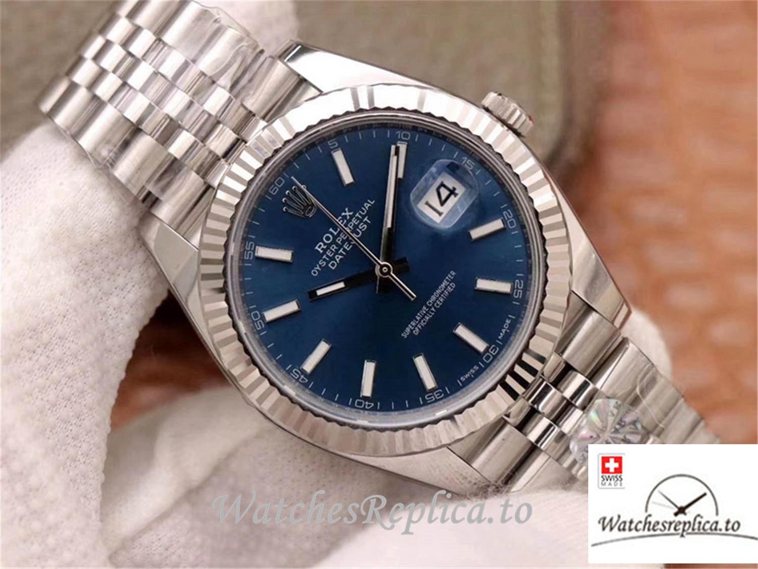 Swiss Rolex Datejust Replica 126334 001 Blue Dial 41MM - WatchesReplica.is