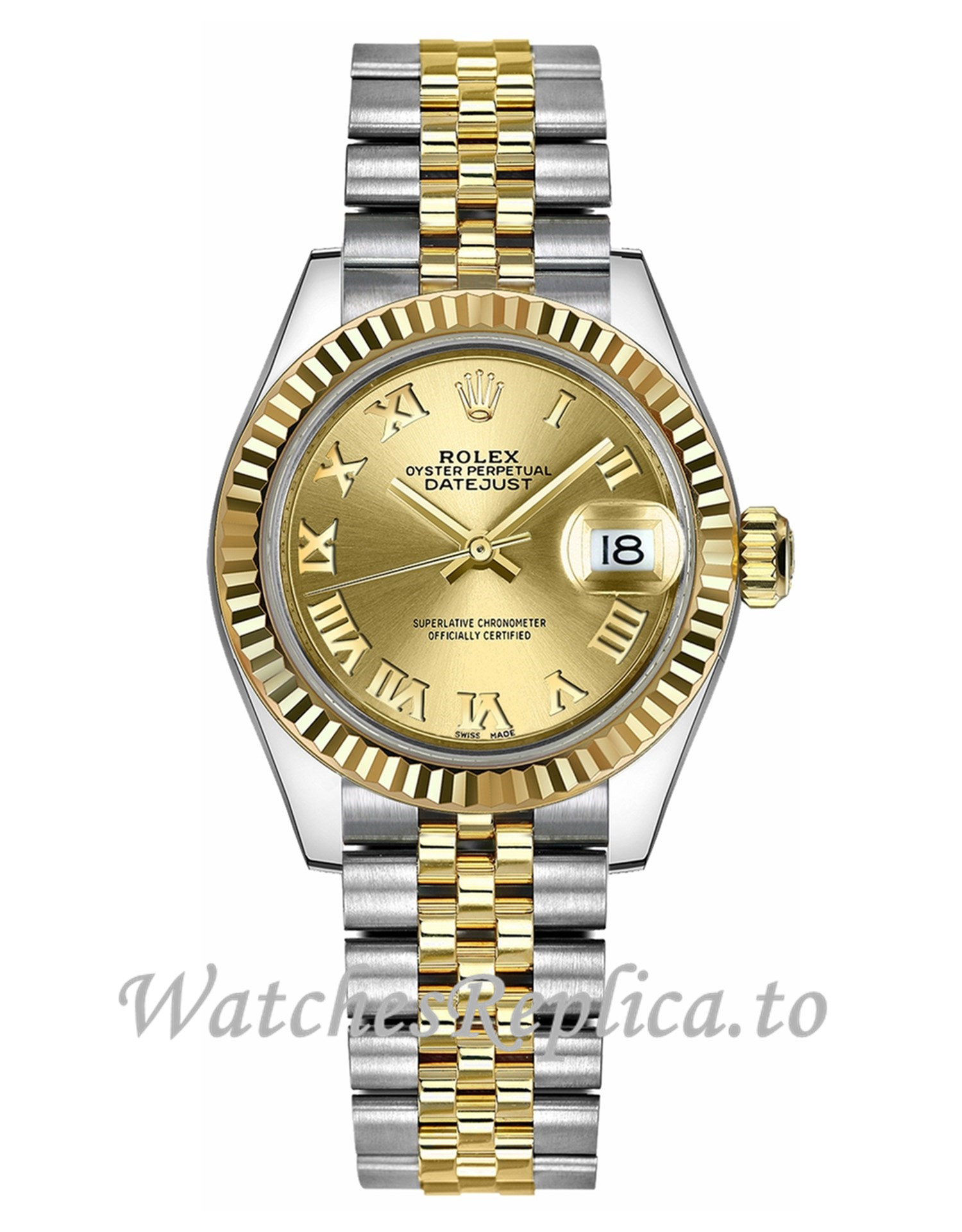 Replica Rolex Datejust 279173-0009 Yellow Gold Dial - WatchesReplica.is