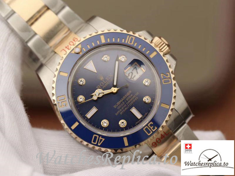 Swiss Rolex Submariner Date Replica 116613 Blue Bezel 40.5MM - WatchesReplica.is
