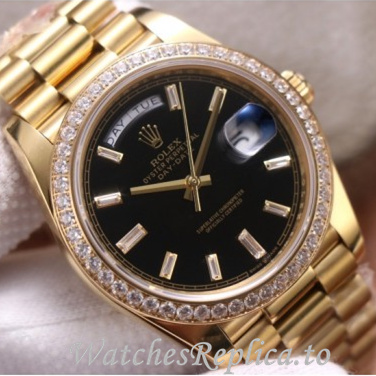 Swiss Rolex Day Date Replica 228348 Yellow Gold strap 40MM - WatchesReplica.is