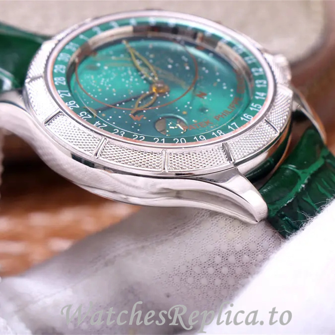 Patek Philippe Replica Complications Leather strap 42MM - WatchesReplica.is
