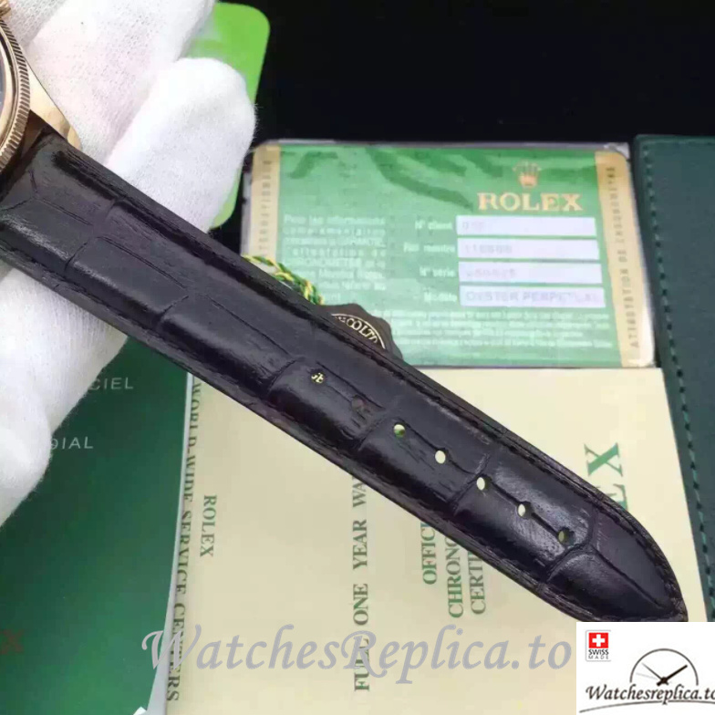 Swiss Rolex Cellini 50525 Leather strap 39MM - WatchesReplica.is