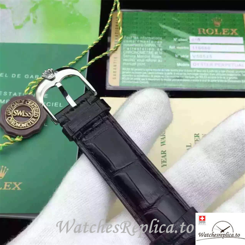 Swiss Rolex Cellini 50529-0006 Leather strap 39MM - WatchesReplica.is