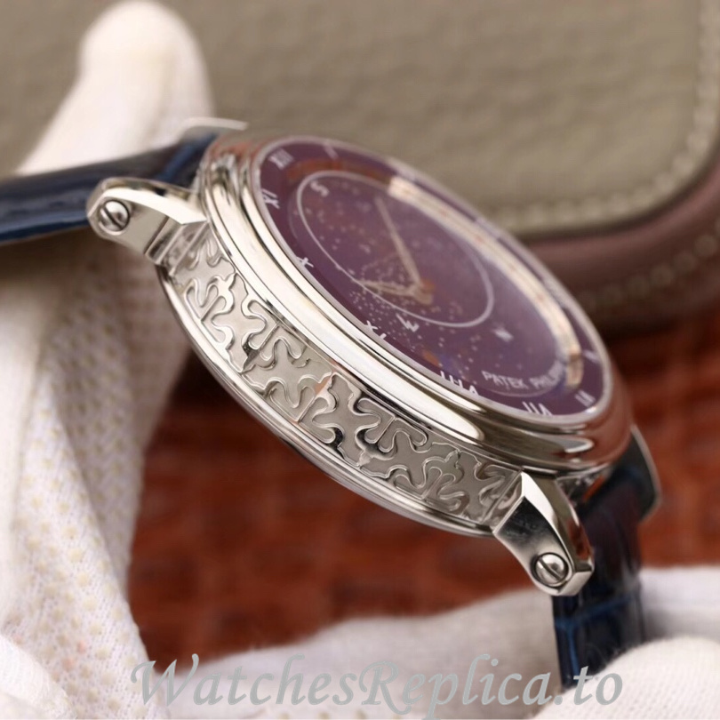 Patek Philippe Replica Complications 5102 Leather strap 43MM - WatchesReplica.is