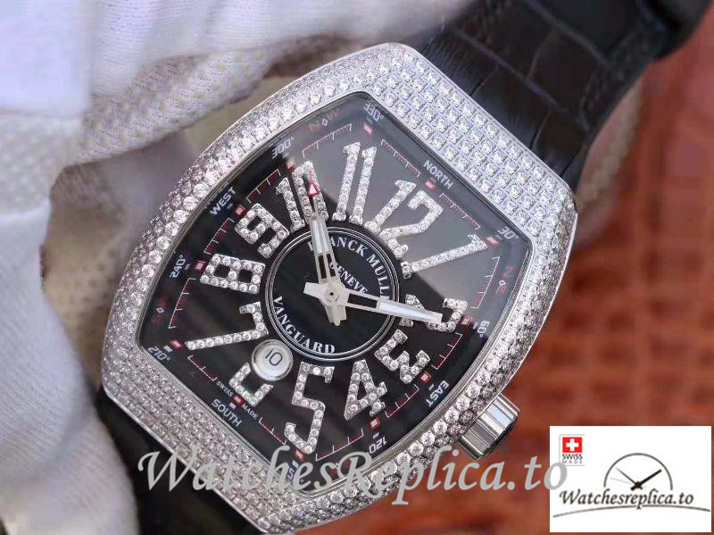 Swiss Franck Muller Vanguard Replica V45.SC.DT.D.NBR.CD.5N.NR 001 Black Strap 44 MM × 54 MM - WatchesReplica.is
