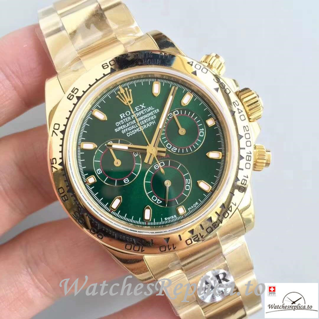 Swiss Rolex Daytona Cosmograph Replica 116508 Yellow Gold Strap 40MM - WatchesReplica.is