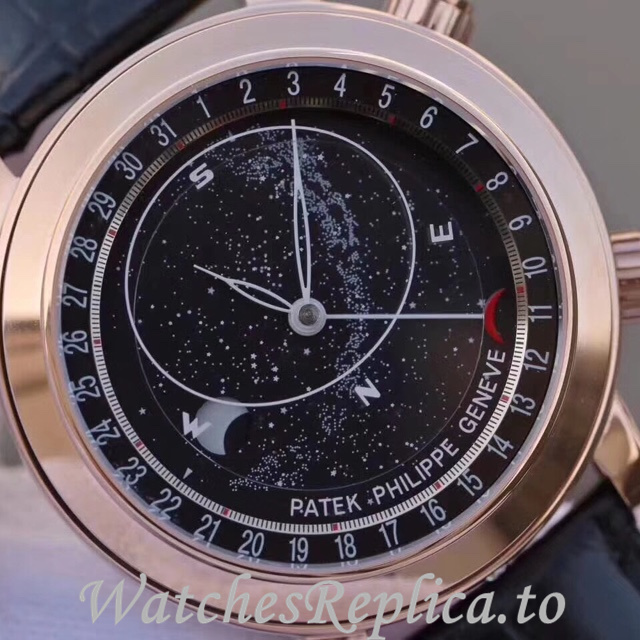 Patek Philippe Replica Complications 6102 Leather strap 44MM - WatchesReplica.is