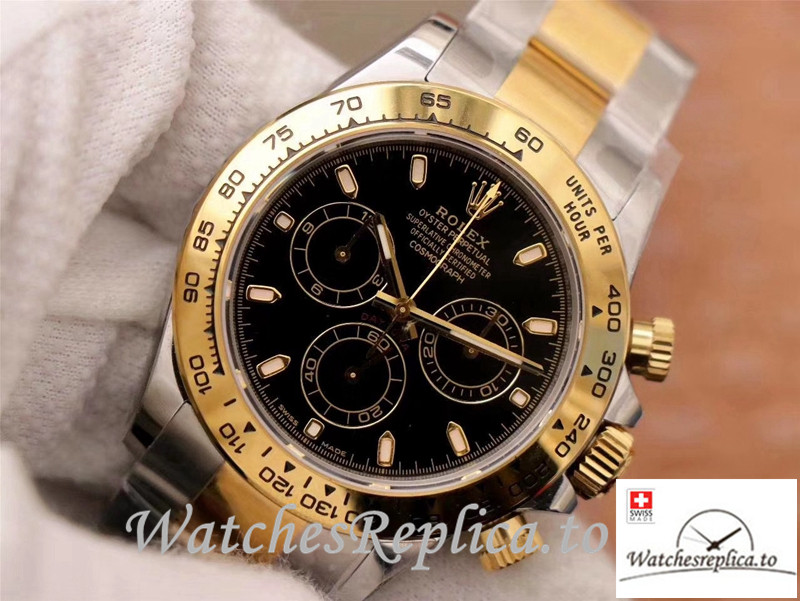 Swiss Rolex Daytona Cosmograph Replica M116503-0004 Silver And Gold Strap 40MM - WatchesReplica.is