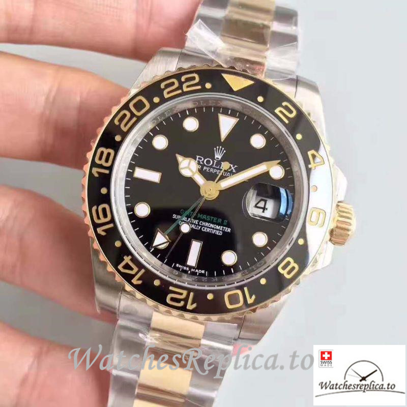 Swiss Rolex GMT-Master II Replica 116713LN Black Dial 40MMx12.1MM - WatchesReplica.is