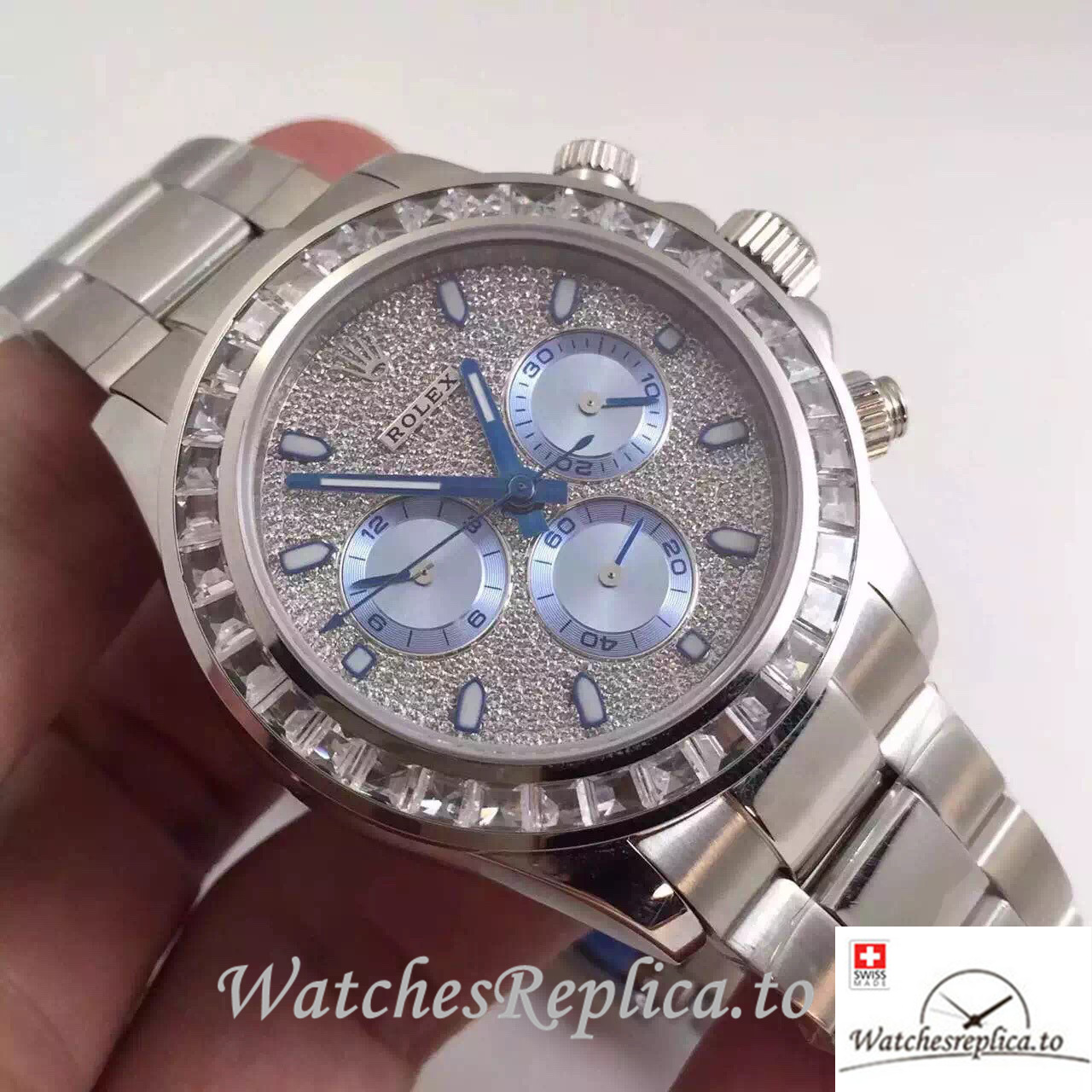 Swiss Rolex Daytona Replica 116576 Platinum strap 40MM - WatchesReplica.is