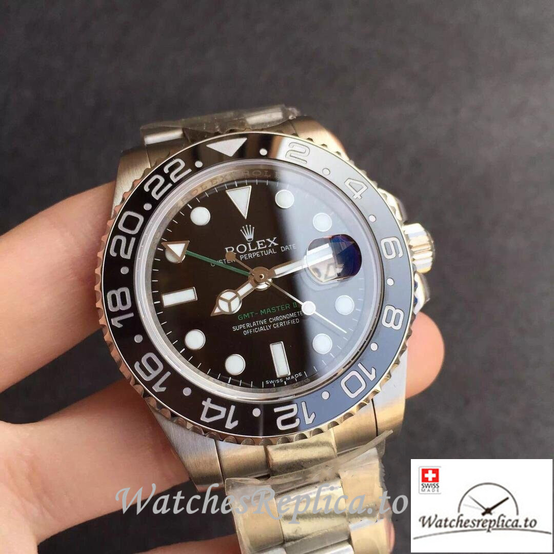 Swiss Rolex GMT-Master Replica 116710LN Stainless steel strap 40MM - WatchesReplica.is