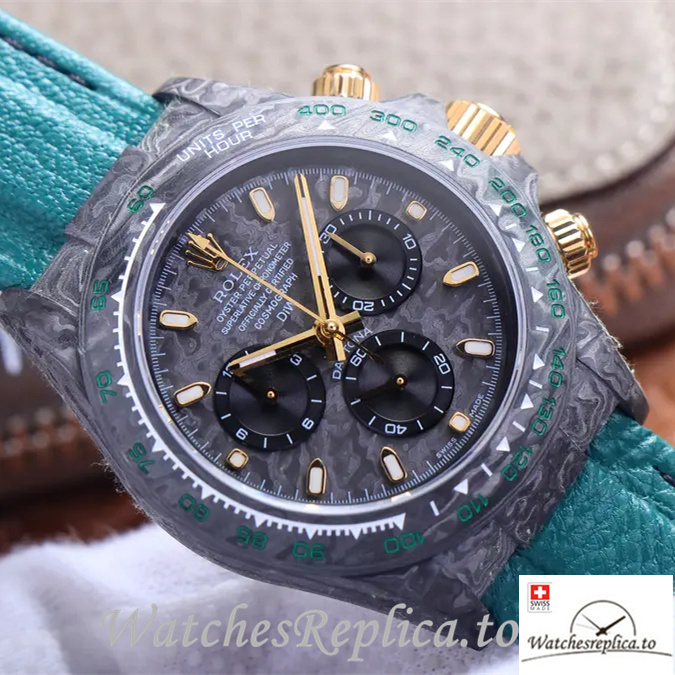 Swiss Rolex Daytona Replica Leather strap 40MM - WatchesReplica.is