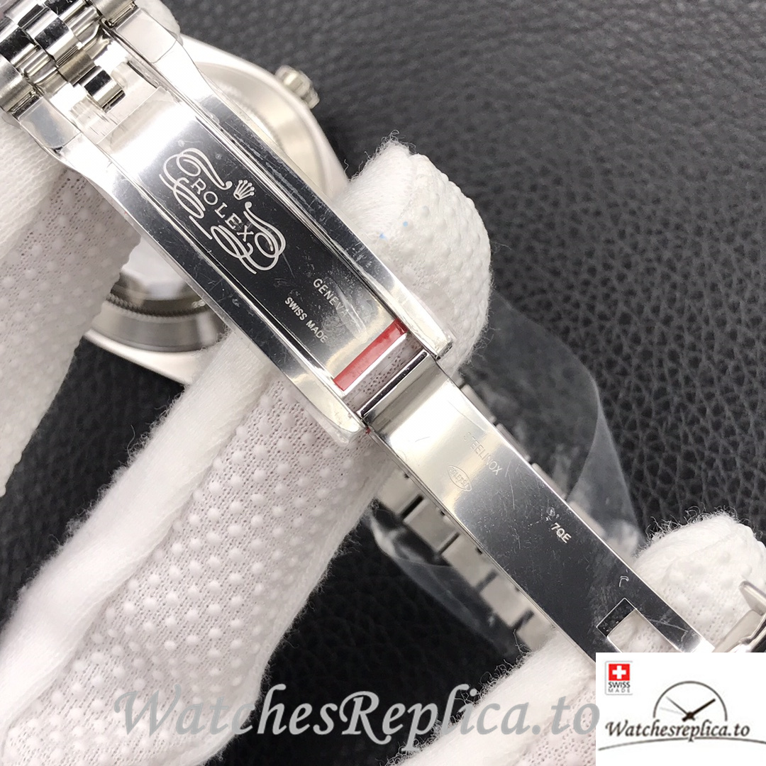 Swiss Rolex Datejust Replica Stainless steel strap 36MM Grey Dial Diamonds Marks - WatchesReplica.is