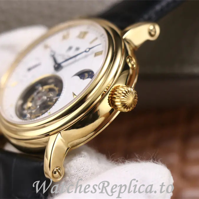 Patek Philippe Replica Complications Leather Rubber strap 42MM - WatchesReplica.is
