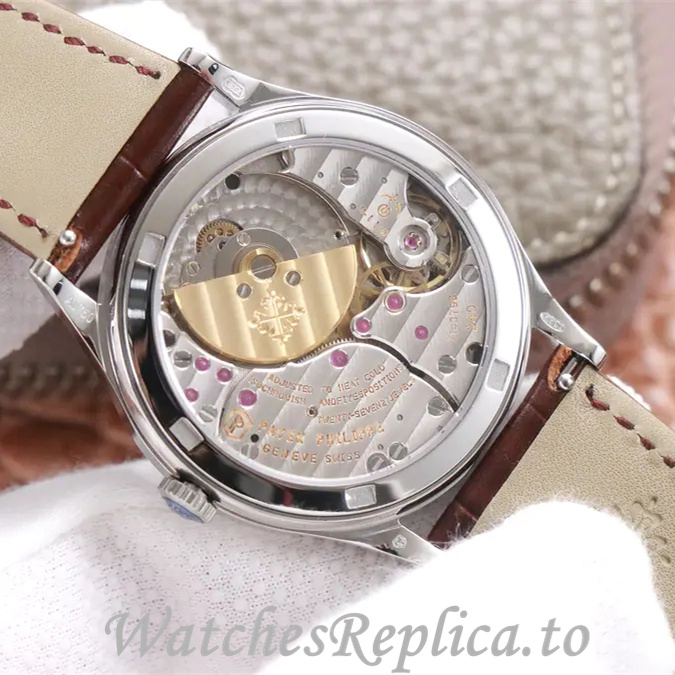 Patek Philippe Replica Calatrava 5077P-103 Leather strap 38.6MM - WatchesReplica.is