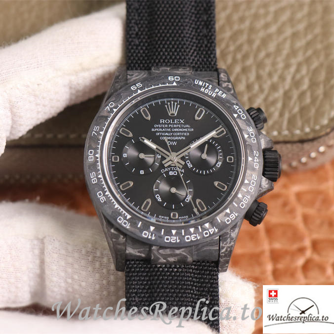 Swiss Rolex Daytona Replica Canvas strap 40MM - WatchesReplica.is