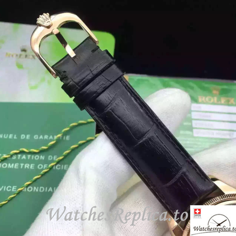 Swiss Rolex Cellini 50525 Leather strap 39MM - WatchesReplica.is