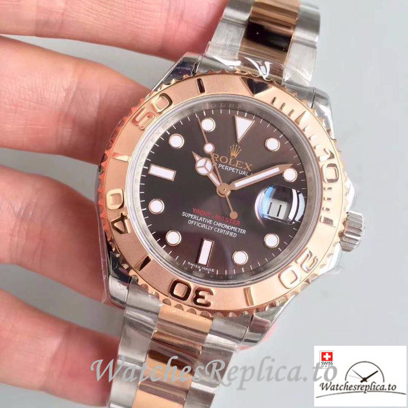 Swiss Rolex Yacht Master Replica 116621 Rose Gold Bezel 40MM - WatchesReplica.is