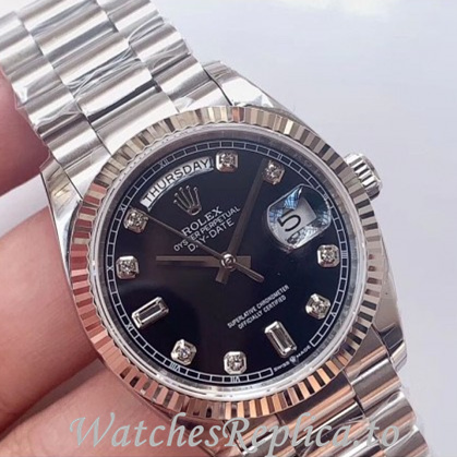 Swiss Rolex Day Date Replica 128239 Stainless steel strap 36MM - WatchesReplica.is