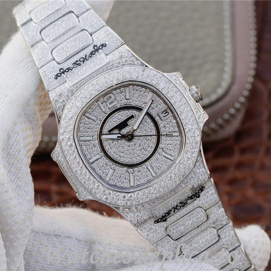 Patek Philippe Replica Nautilus 7021 White Gold strap 37MM - WatchesReplica.is