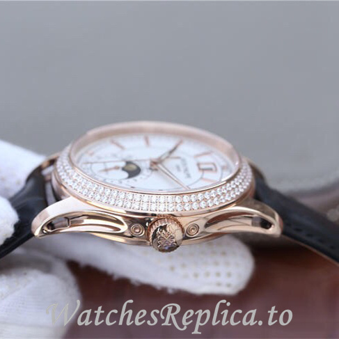 Patek Philippe Replica Complications 5205G-001 Leather strap 40MM - WatchesReplica.is