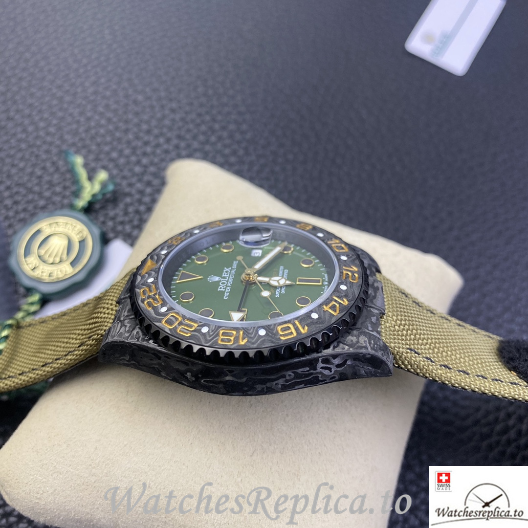 Swiss Rolex GMT Master Electro Carbon Carbon fiber strap 40MM - WatchesReplica.is