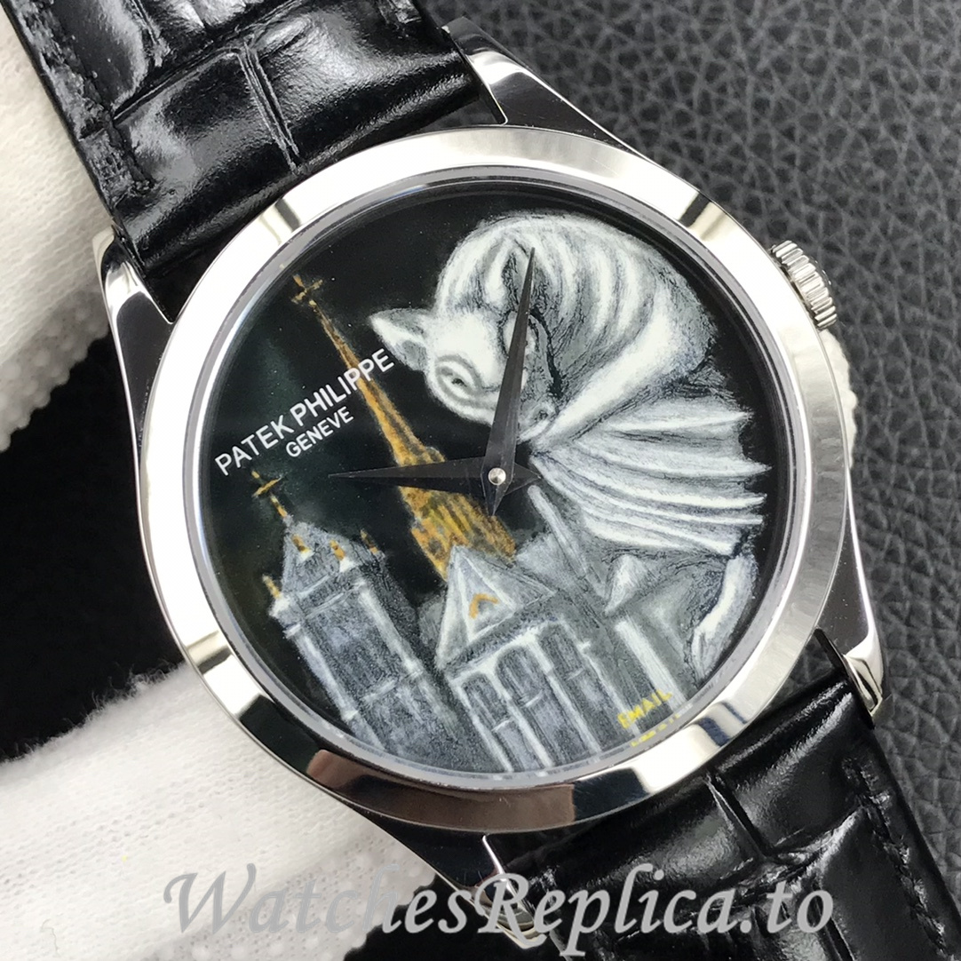 Patek Philippe Replica 5077P Leather strap 38.6MM - WatchesReplica.is