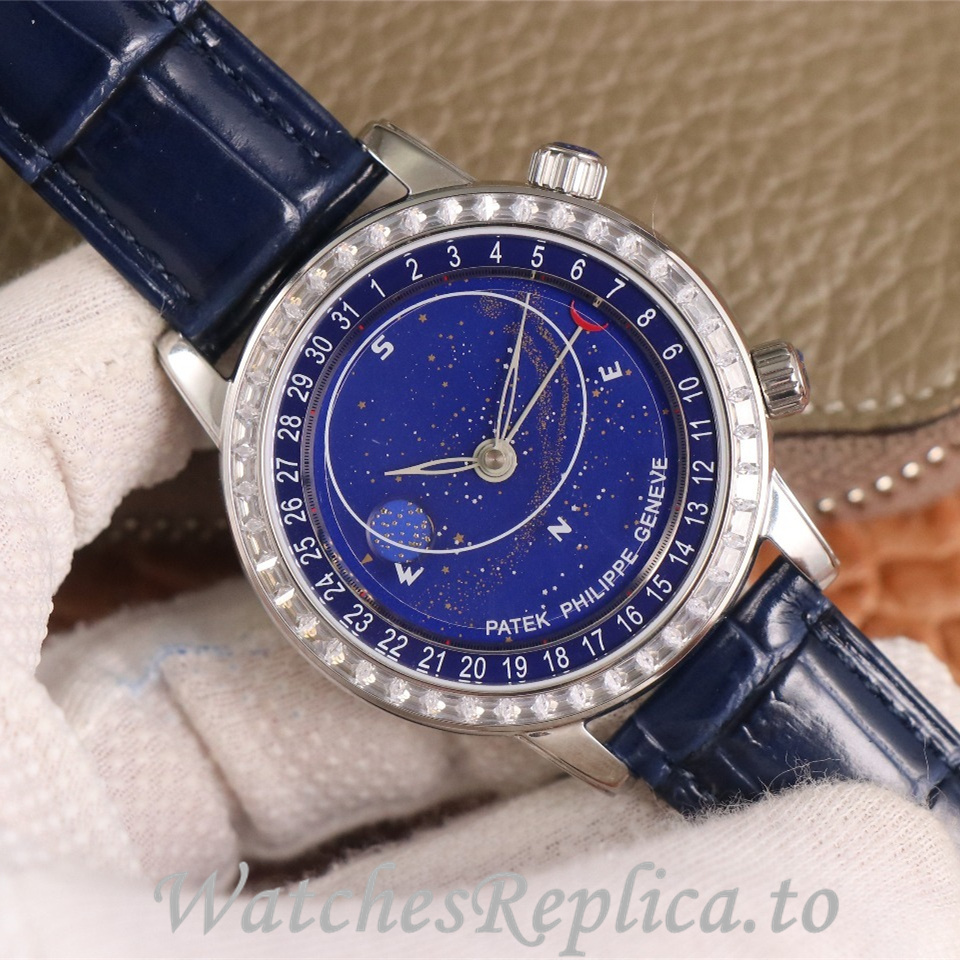 Patek Philippe Replica Complications 6104 Leather strap 44MM - WatchesReplica.is