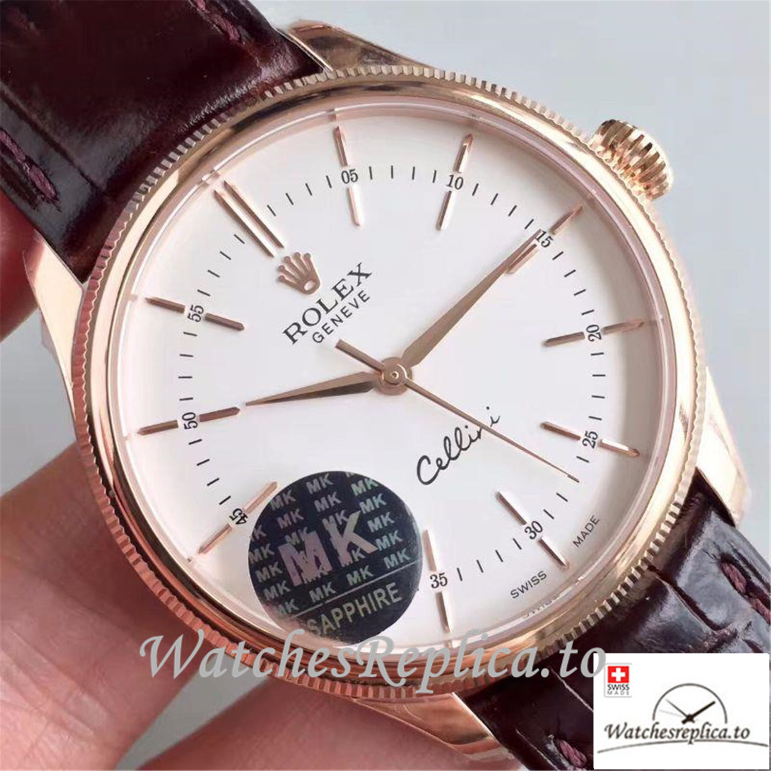 Swiss Rolex Cellini Replica 50505 001 White Dial 39MM - WatchesReplica.is