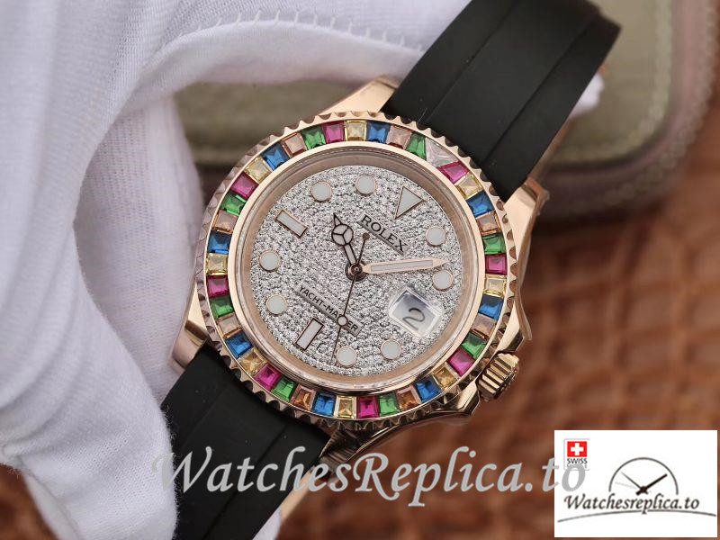 Swiss Rolex Oyster Perpetual Replica 116695 Black Strap 40MM - WatchesReplica.is