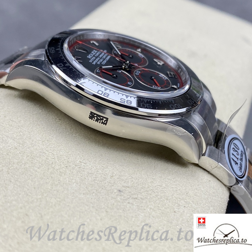 Swiss Rolex Daytona Replica 116509 Stainless steel strap 40MM Black Dial Numbers Marks - WatchesReplica.is