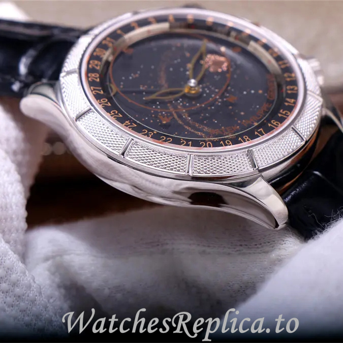 Patek Philippe Replica Complications Leather strap 42MM - WatchesReplica.is