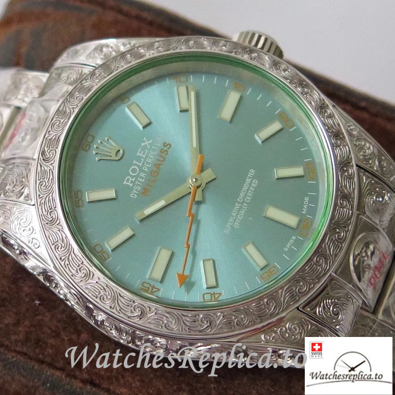 Swiss Rolex Milgauss Replica Stainless steel strap 40MM - WatchesReplica.is
