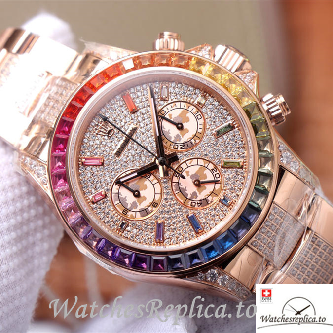 Swiss Rolex Daytona Replica 116598RBOW Rose Gold strap 40MM - WatchesReplica.is