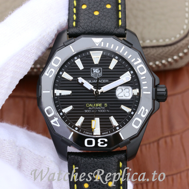 Tag Heuer Replica Aquaracer Leather strap 43MM - WatchesReplica.is