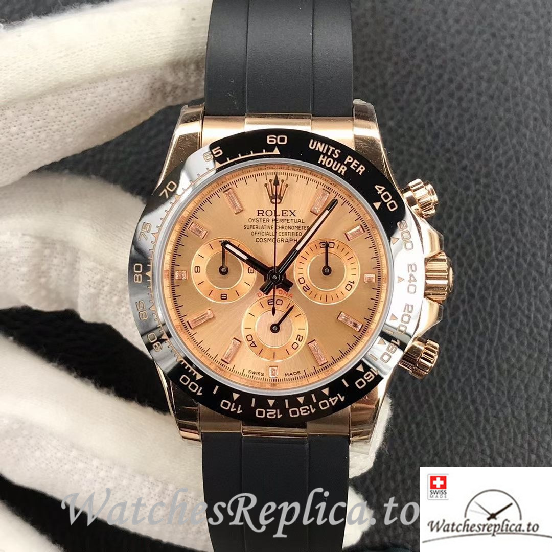 Swiss Rolex Daytona Replica 116515LN Rubber strap 40MM - WatchesReplica.is