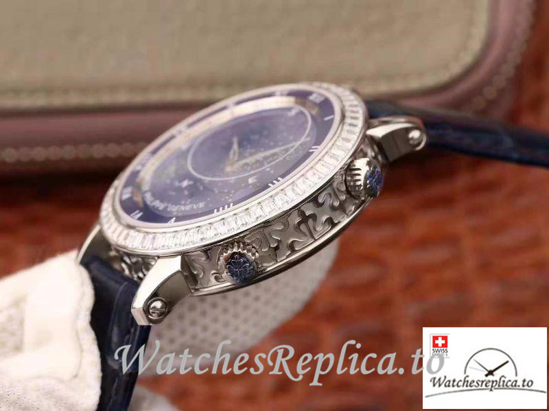 Swiss Patek Philippe Grand Complications Sky Moon Celestial Replica 5102G 001 Black Strap 43MM - WatchesReplica.is