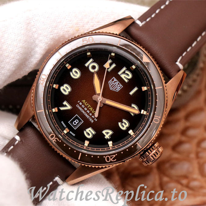 Tag Heuer Replica Autavia Leather strap 42MM - WatchesReplica.is