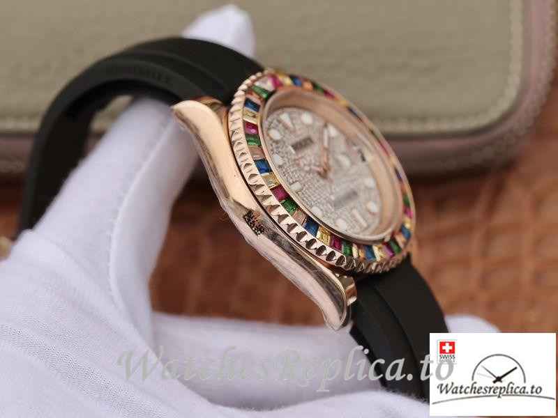 Swiss Rolex Oyster Perpetual Replica 116695 Black Strap 40MM - WatchesReplica.is