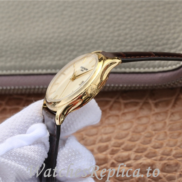 Patek Philippe Replica Calatrava 5227 Leather strap 39MM - WatchesReplica.is