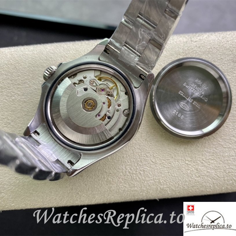 Swiss Rolex Yacht Master Replica Stainless steel strap 34MM Ladies Grey Dial - WatchesReplica.is