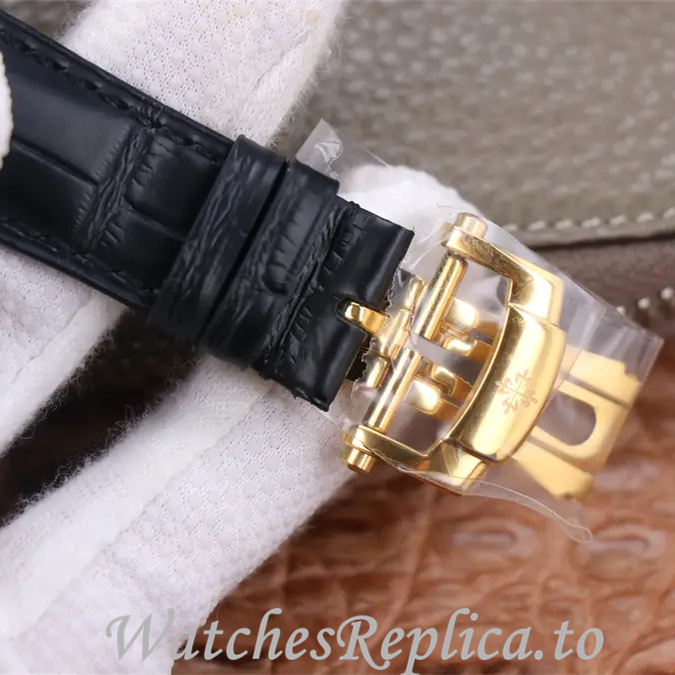 Patek Philippe Replica Complications Leather strap 42MM - WatchesReplica.is