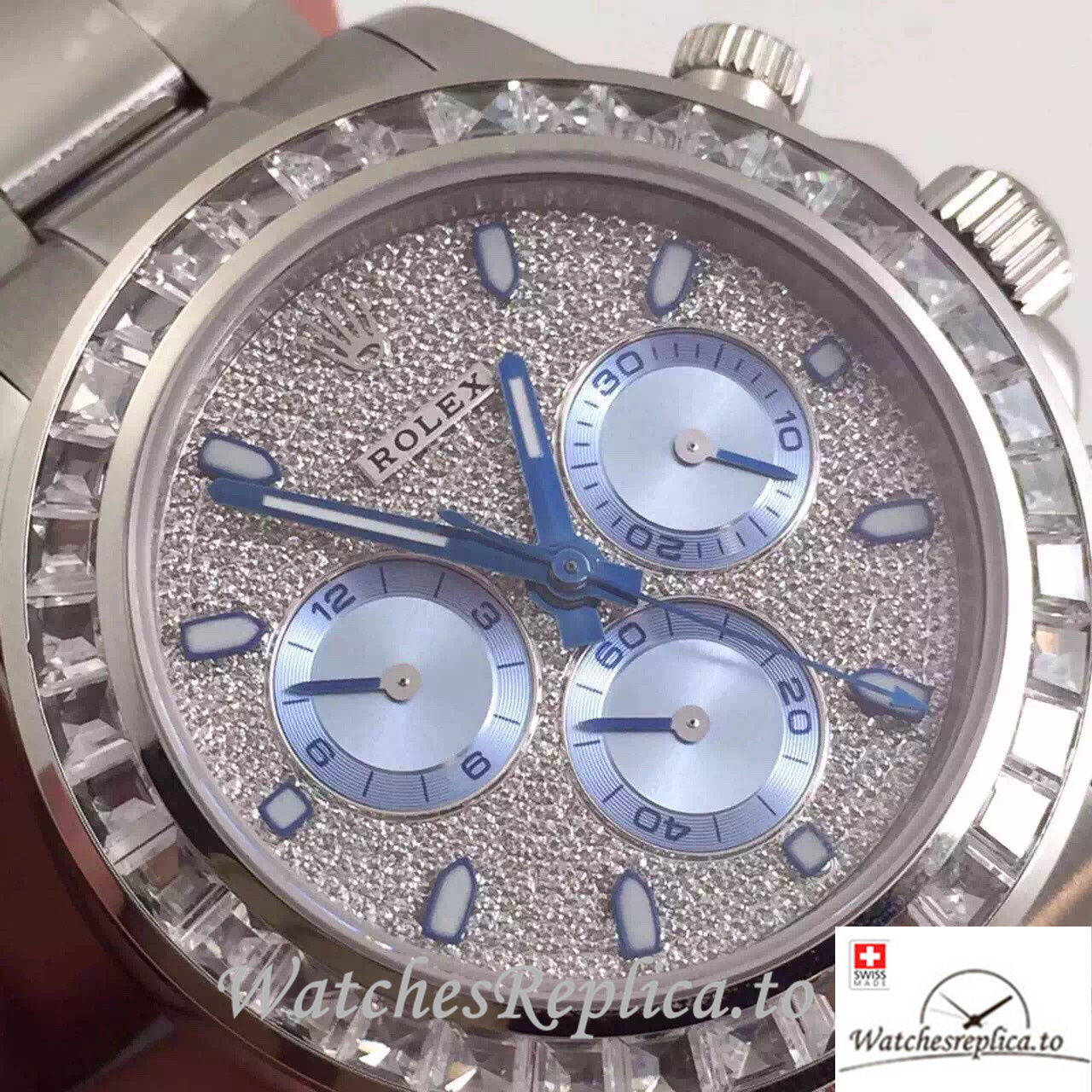 Swiss Rolex Daytona Replica 116576 Platinum strap 40MM - WatchesReplica.is