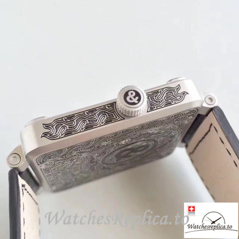 Swiss Bell & Ross Replica BR 01 001 Black Strap 46MM - WatchesReplica.is