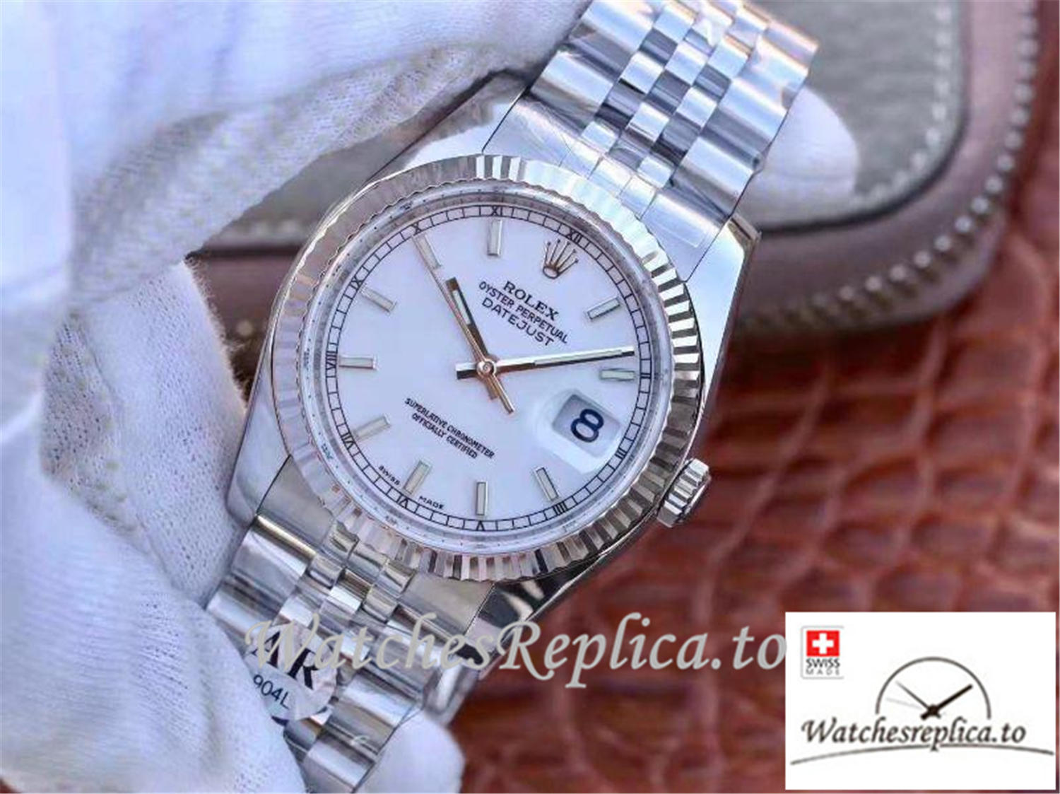 Swiss Rolex Datejust Replica 116234-009 White Dial 36MM - WatchesReplica.is